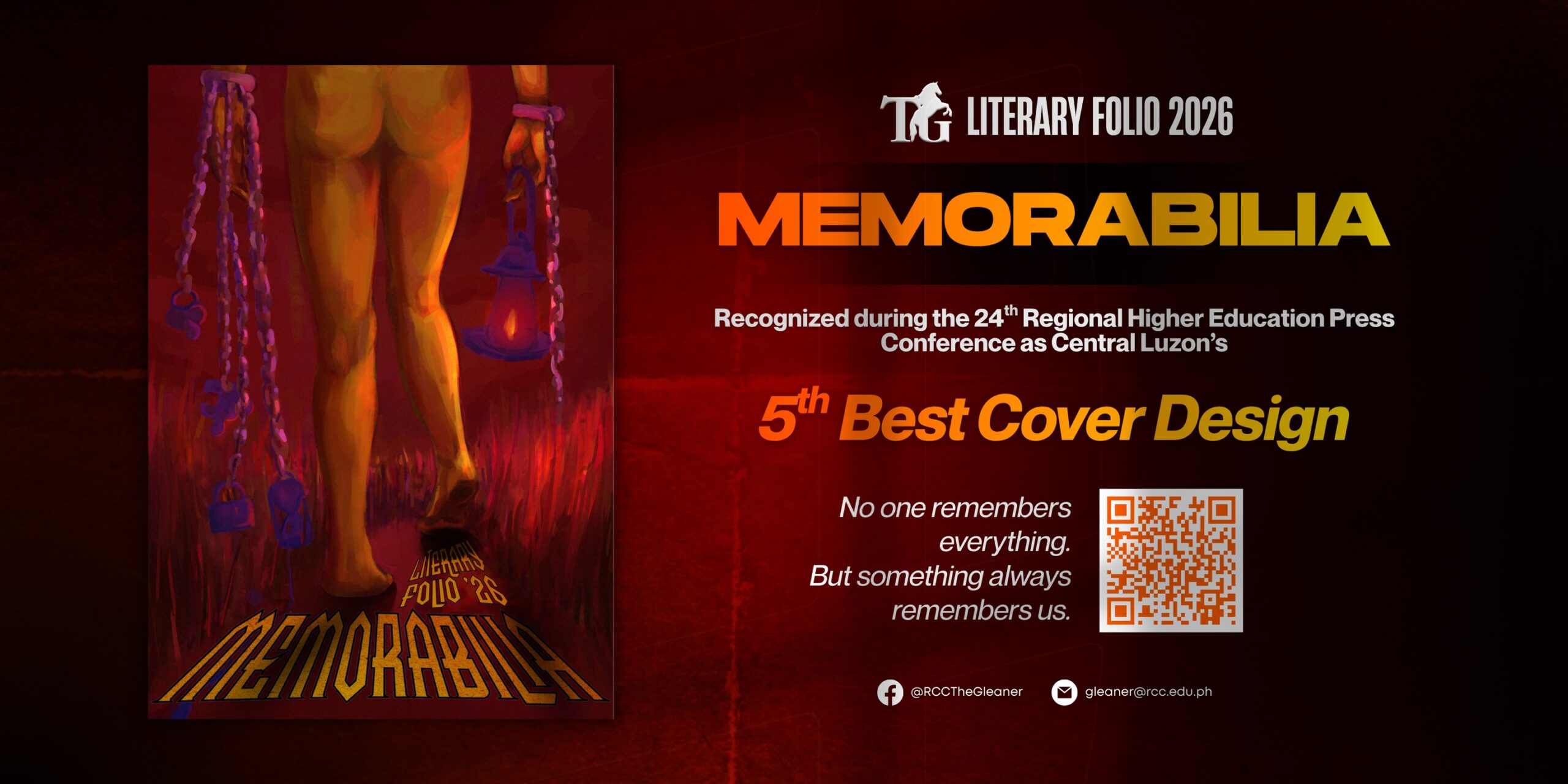 “MEMORABILIA” was awarded 5th Place – Best Cover Design during the recently concluded 24th Regional Higher Education Press Conference.